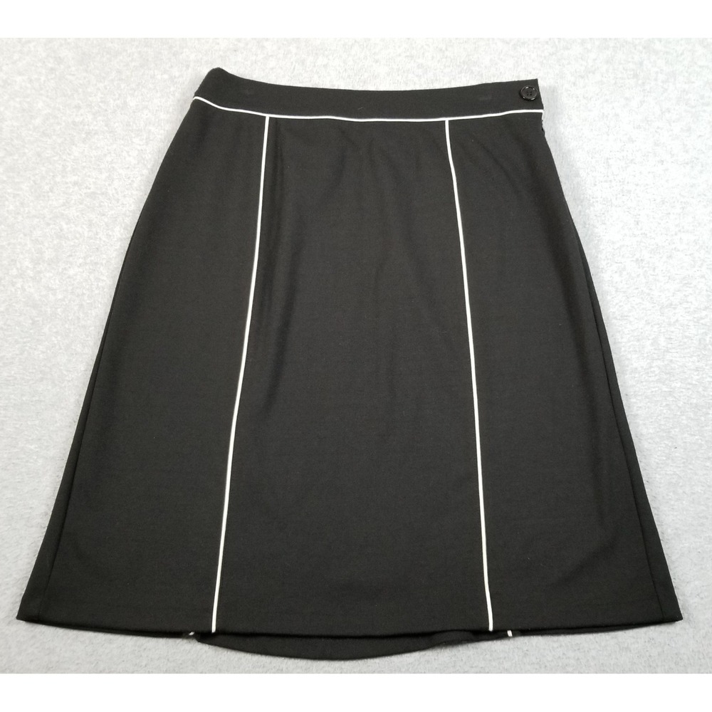 New York & Company Skirt Womens Small S Black White Stretch Career A Line Office